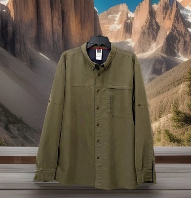 The North Face Shirt Men s XL Green Button Down Roll Tab Long Sleeve