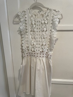 Self Portrait White Lace Mini Dress Bandeau Top Full Skirt S 6 (fits Like  0-2) | eBay