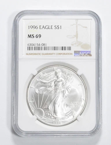 MS69 1996 American Silver Eagle NGC Brown Label *6857