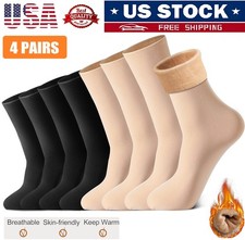 4 Women Winter Snow Boot Socks Warm Plush Lady Thermal Sock Thick Fleece USA