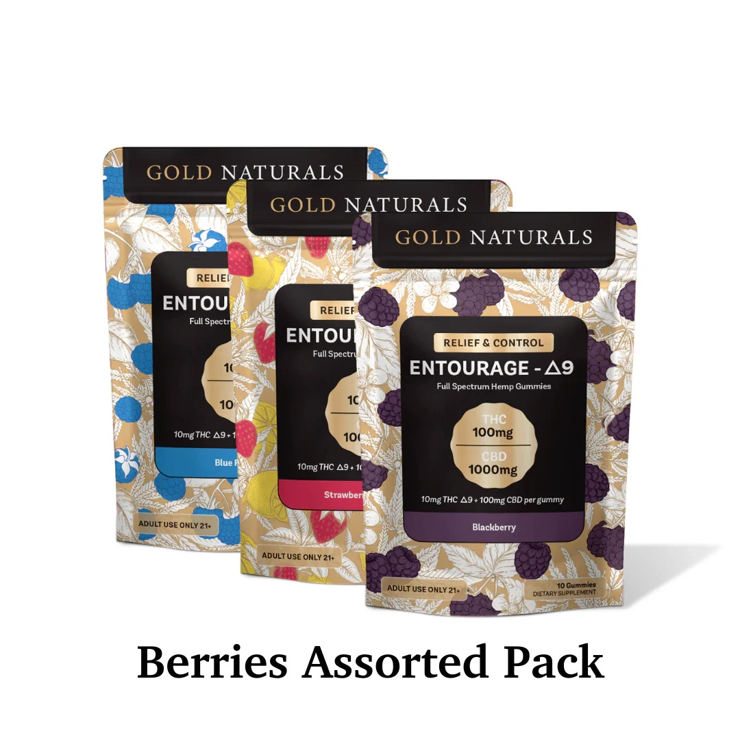 Gold Naturals 10 Mg Entourage Gummy Bundle Gummies for Relaxation Sleep Support