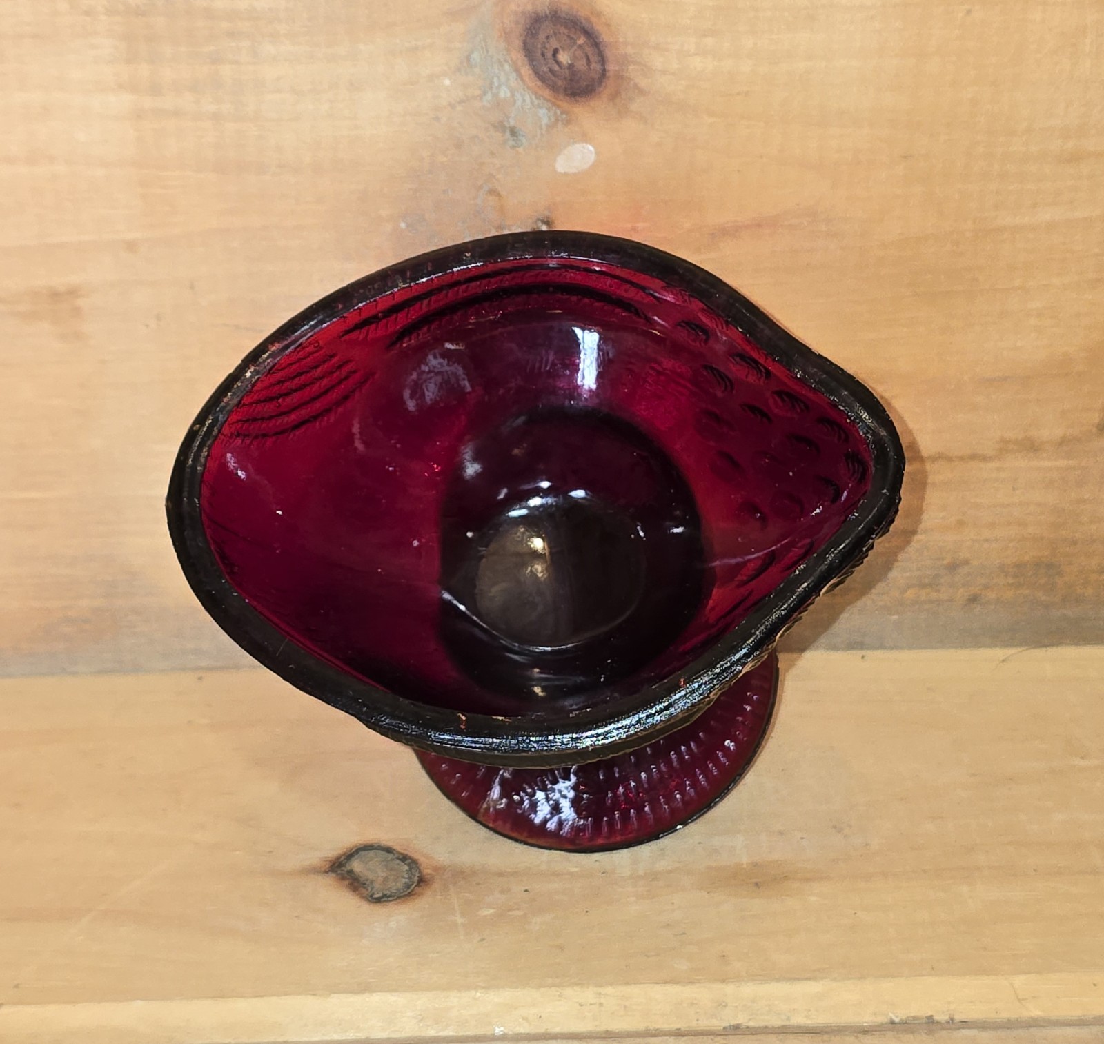 1 Dark Red Rooster on a Nest Candy Dish. 6-1/2"L x 4"W x 8-1/2"H.