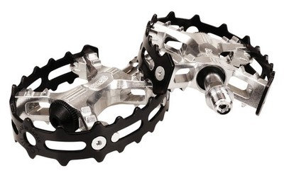 MKS XC-III bear trap cage bicycle pedals 1/2'' SILVER body / BLACK cage