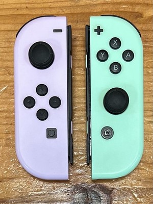 Nintendo Switch Joy-Con Pair Pastel Purple Green OEM Tested Working Genuine