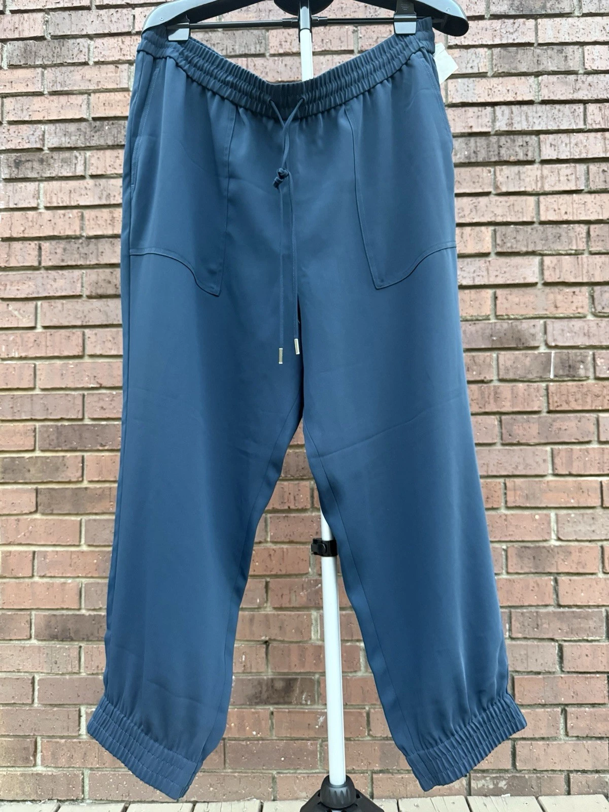 Ann Taylor Drawstring Dressy Jogger Pants Womens Size XXL 2XL Teal Blue New