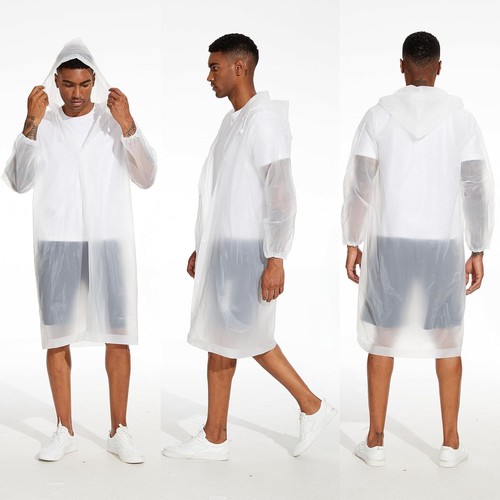 2 Pack Reusable Rain Ponchos for Adults Men Women with Elastic Cuff Sleeves - 第 4/7 張圖片