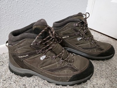 Quechua Forclaz 500 Brown Trekking Hiking Shoes Boots Men Sz 11