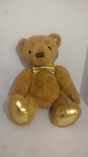 FAO Schwartz Teddy Bear Plush 14 Inches Gold Tie Embossed 160th Anniversary