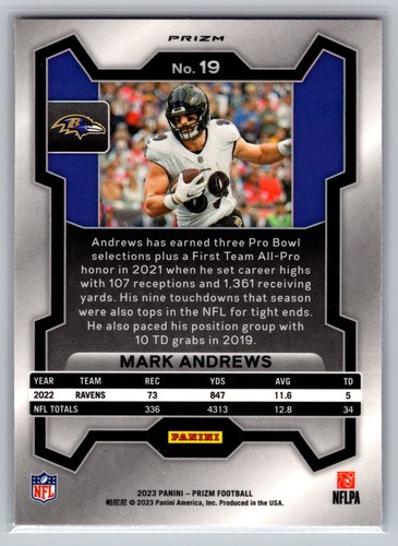 2023 Panini Prizm #19 Mark Andrews Red White and Blue - Picture 2 of 2
