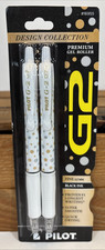 Pilot G2 Design Collection Premium Gel Roller Pens 2 Pack Fine Point 0.7mm Black