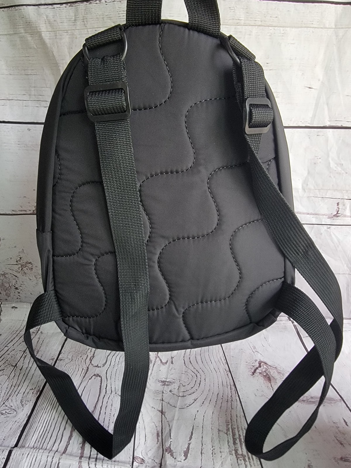 Adidas Linear Mini Backpack Black Nylon White Log… - image 6