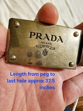 Prada Brown Antiqued Leather Belt Handmade Italy $1,250