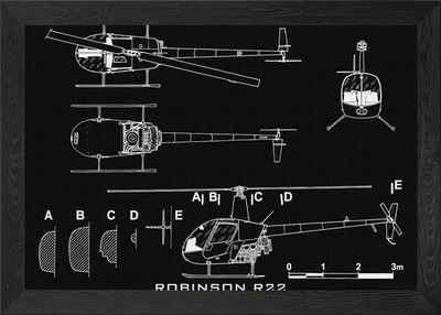 ROBINSON R22 Gerahmtes Wandbild Poster Leinwanddruck Bild