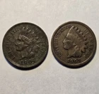 1904 XF & 1907 VG Lot Of 2 Indian Head Cents 1c Penny - Exact Coins Shown