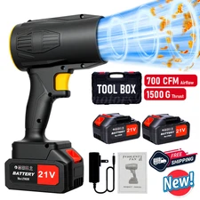 300,000 RPM Cordless Leaf Blower 700CFM 1500G Air Turbo Blower w/ 2 Batteries US