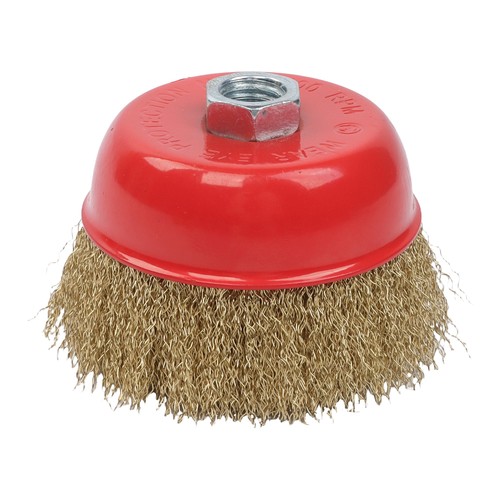 6 Pezzi Spazzola a Tazza Filo 4 Pollici Spazzola a Tazza Grossa Crimpata per Smerigliatrice Angolare 5/8"-11 - Foto 7 di 15