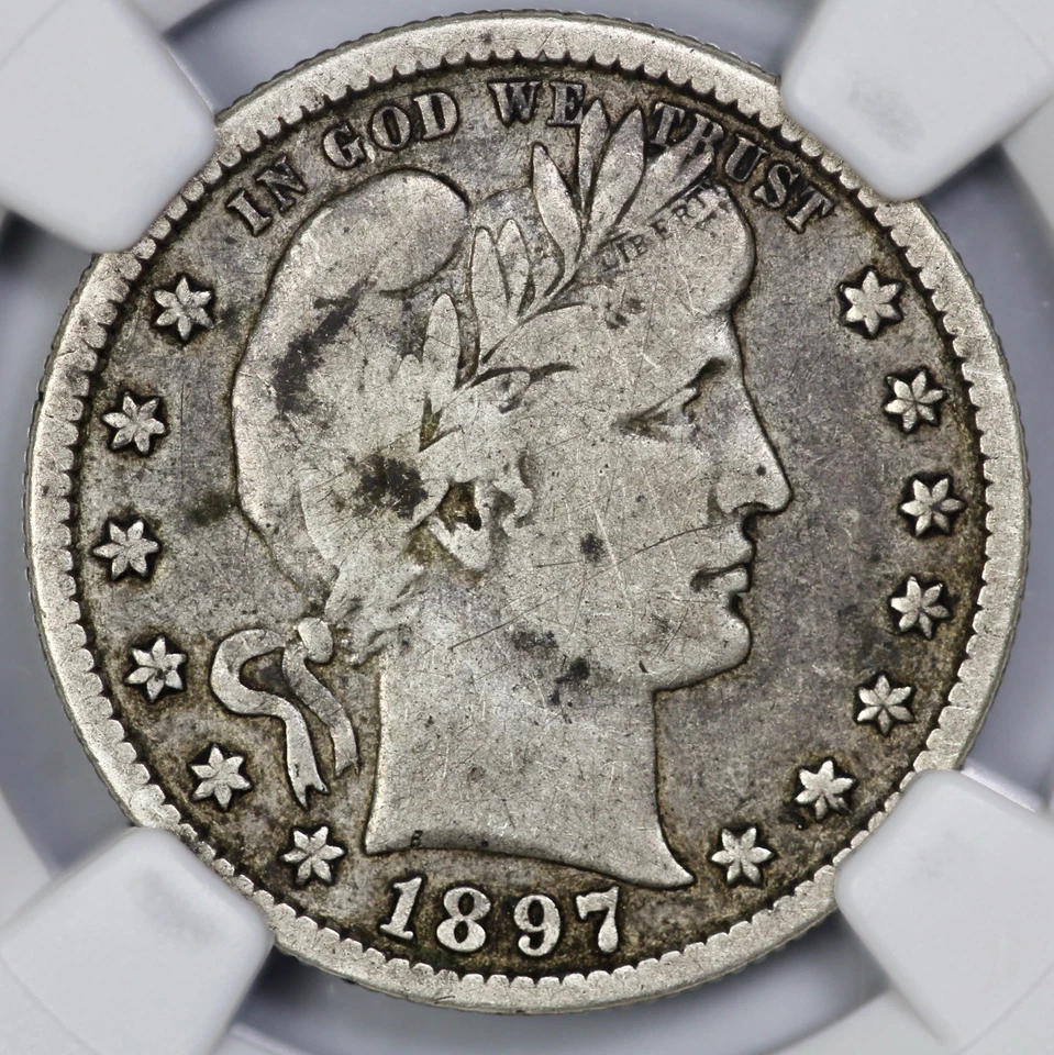 1897-S Barber 25c Silver Quarter NGC F 15 - Image 2 of 4