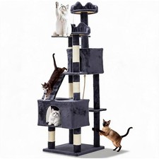 74" Tall Cat Tree Tower for Large Cats Heavy Duty Multi-Level Condo w/ Perch
