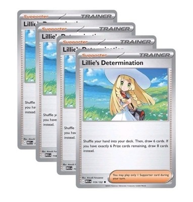 x4 #119/132 Lillie's Determination ME01: Mega Evolution NM/M Playset
