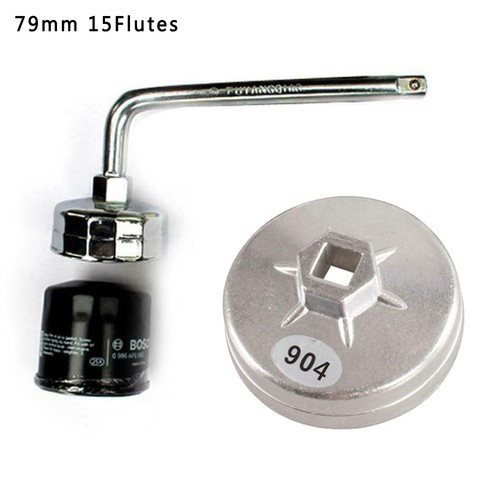 Practical Wrench Silver Oil Filter Remover 15 Flutes 79mm Aluminum alloy Cap - Picture 4 of 7