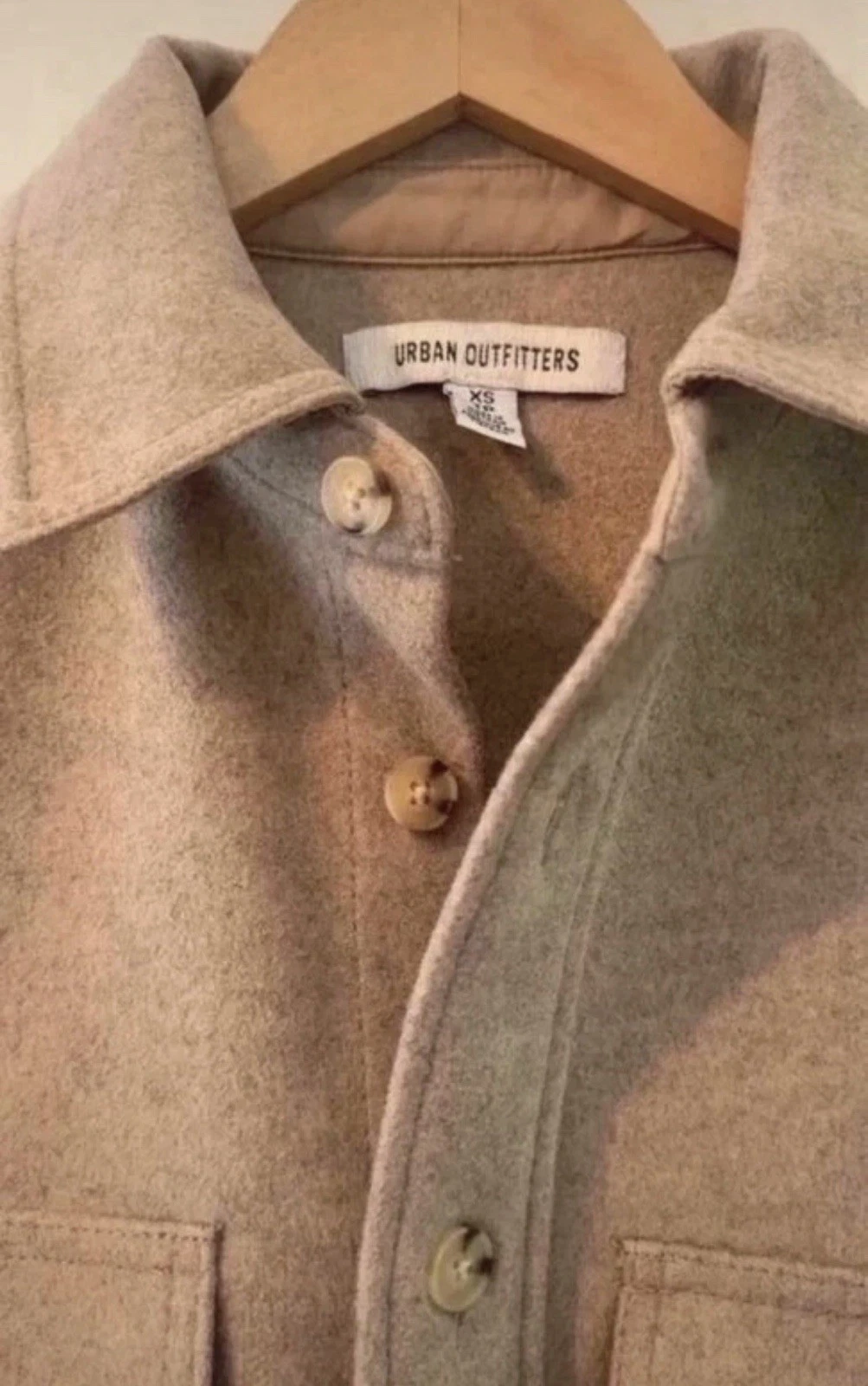 Urban Outfitters UO Oli Knit Overshirt Men's XS Honey Tan Shacket - product detail image 5