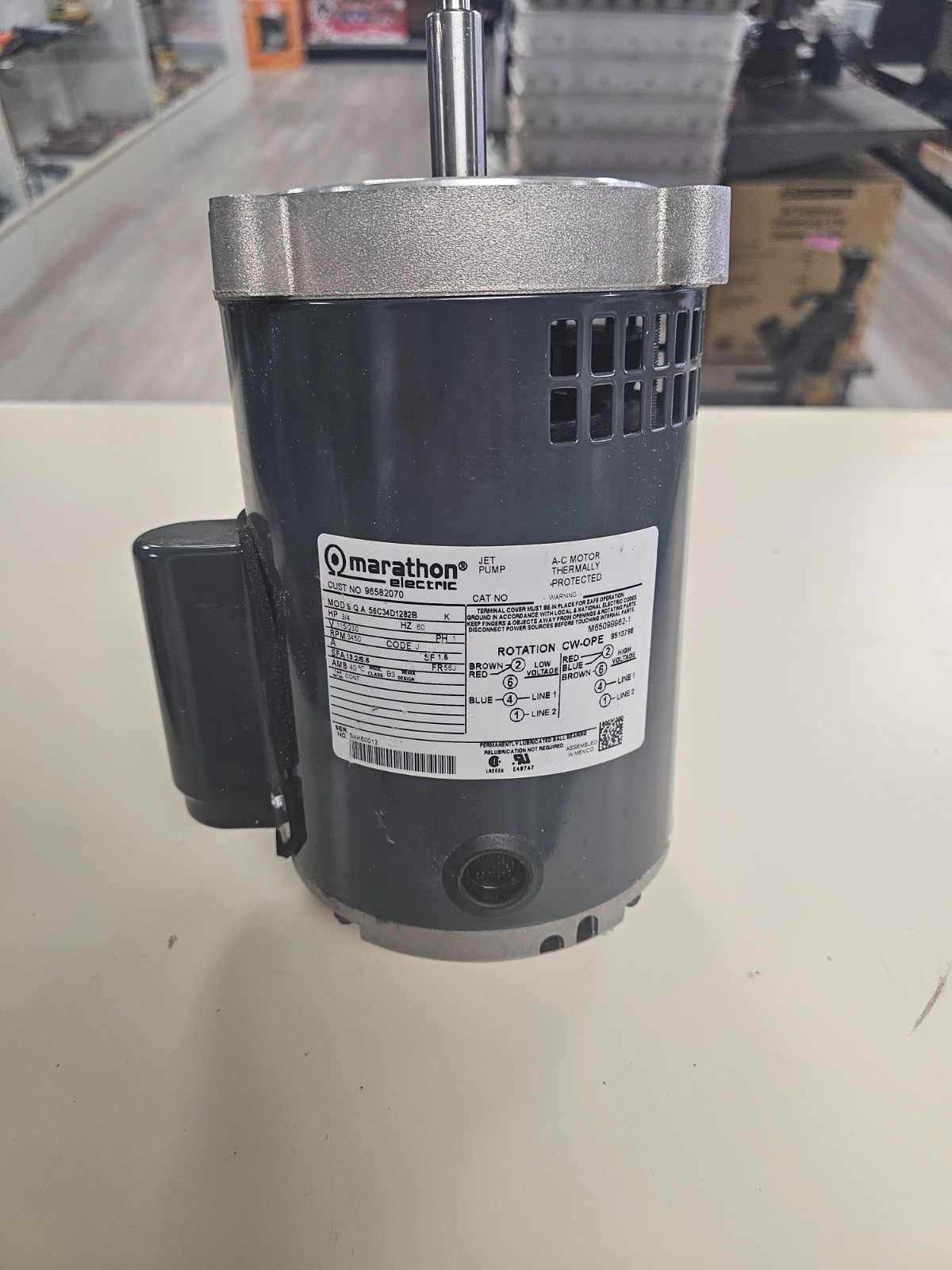 Marathon Electric 96582070 Jet Pump 3/4 HP NEW