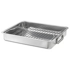 Large Stainless Steel Roasting Tray Oven Pan Dish Baking Roaster Tin Grill Rack.