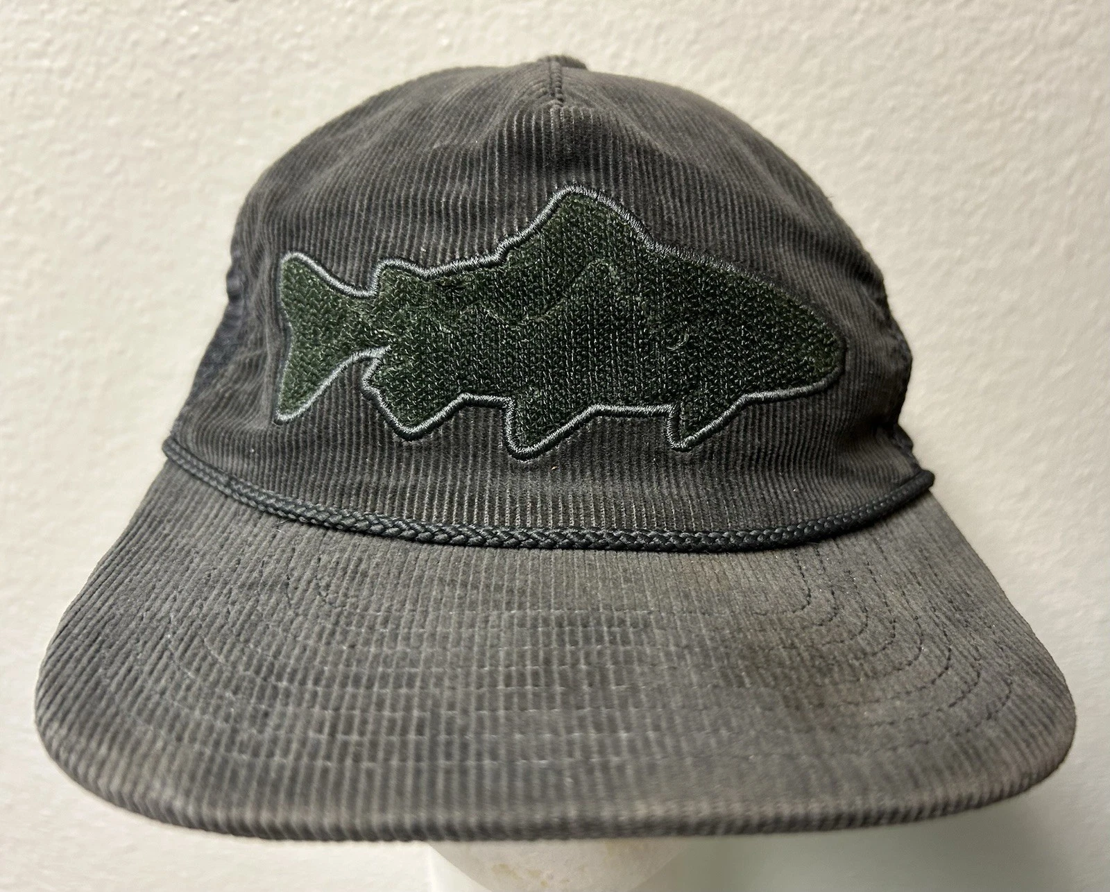 Patagonia Fly Catcher Fitz Roy Trout Corduroy Snapback Trucker Hat Gray