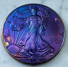 2019 Rainbow Toned American Silver Eagle 1 Oz .999 Silver 🌈
