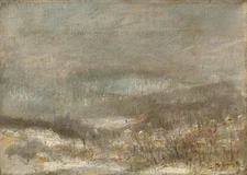 Winter Landscape Wall Art Poster - Serene Impressionist Scene