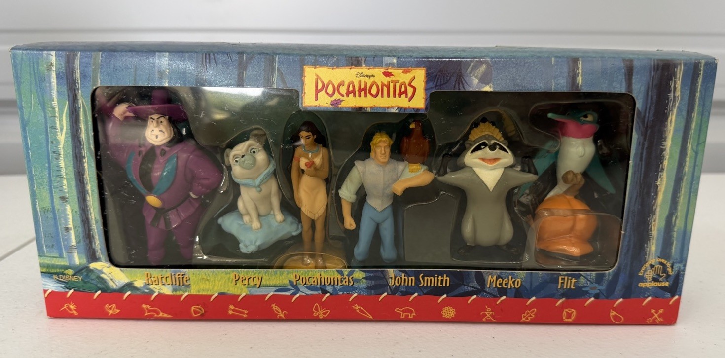 Vintage Disney Pocahontas 6 Piece Figurine Gift Set by Applause 1995 NEW NIB