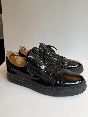 Giuseppe Zanotti Men's Maylondon Patent Leather Low Top Sneakers