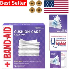 3x3 Sterile HAbsorbent Gauze Pads - 10 Individually-Wrapped for Cuts  Scrapes