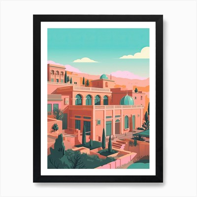 Amman Jordan Reise Illustration 3 gerahmte Wandbilder Poster Leinwanddruck Bild