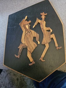 Israeli Made Wooden Cutout Wall Art - Men Dancing In Celebration Israel
