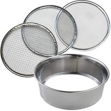 3PCS Soil Sieve Set 8-1/4 inch 210mm ,3 Sieve Mesh Filter Sizes, Japanese Bo...