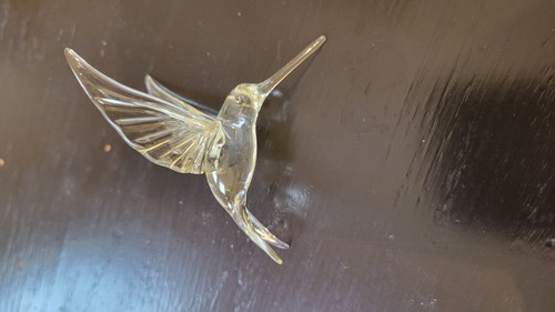 Schönes mundgeblasenes Glas Kolibri Ornament hellgelb - Bild 3 von 4