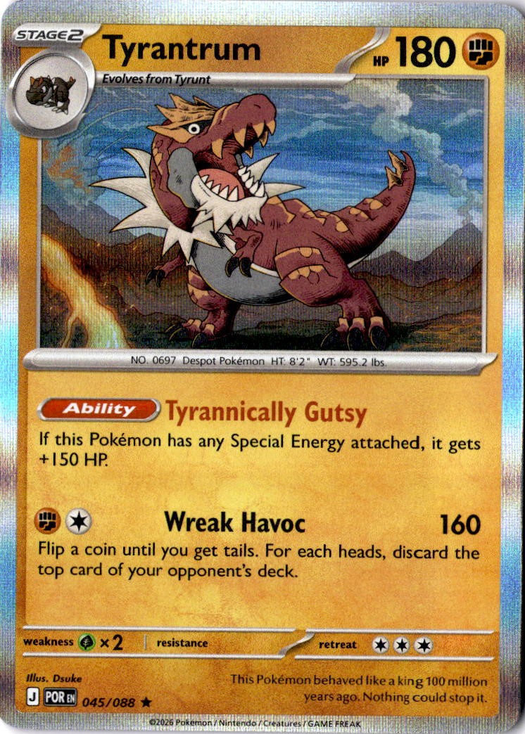 Tyrantrum 045/088 Holo Rare Perfect Order Pokemon Near Mint