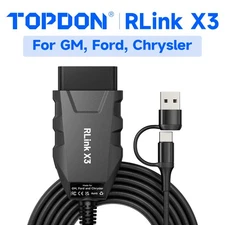 TOPDON Diagnostic Tool GM Ford Chrysler J2534 Pass-Thru Programmer Rlink X3