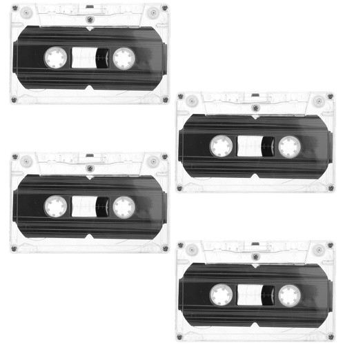 4 Pcs Audio Cassettes Display Case 30 Min Recording Tapes