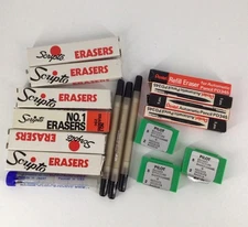 Vtg Nos MECHANICAL Pencil ERASER REFILLS Pentel Scripto Uni-Point Pilot