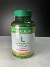 Nature's Bounty Vitamin E 450 mg (1000 IU) 60 Rapid Release Softgels Exp 07/2028