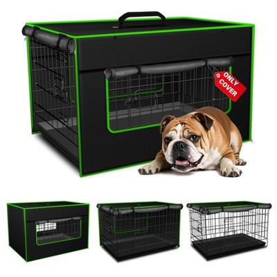 Dog Crate Cover, Insulated Dog Kennel Cover & Dog Cage Cover, 600D Oxford Ven...