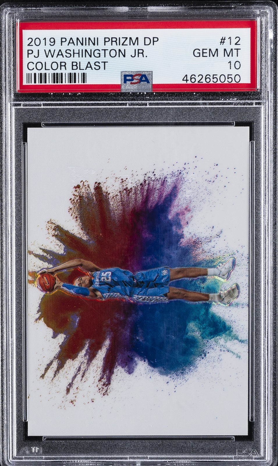 2019 PANINI PRIZM DRAFT PICKS COLOR BLAST #12 PJ WASHINGTON JR. PSA 10