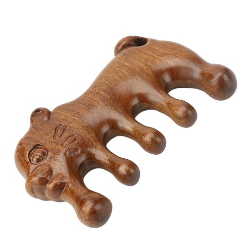 Wooden Head Scalp Comb Animal Shape Dredge Sandalwood Wide Tooth Ma WTD - Picture 17 of 24