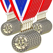 30/60 Pcs Cross Country Award Medals Bulk 2'' Gold Trophy Award Winner Metal ...