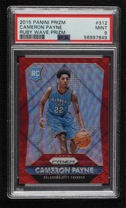 2015 Panini Prizm Rookies Ruby Wave /350 Cameron Payne #312 PSA 9 MINT Rookie RC
