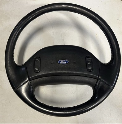 92 93 94 95 96 Ford F150 F250 F350 Steering Wheel Black Leather OEM