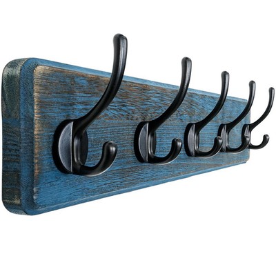Dseap Garderobe Wand: Patentiert, Schwerlast, 5 Doppelhaken Holz Wandmontage