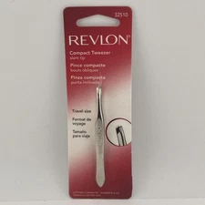 1) Revlon Compact Tweezer Slant Tip Travel Size DISCONTINUED Model #32510